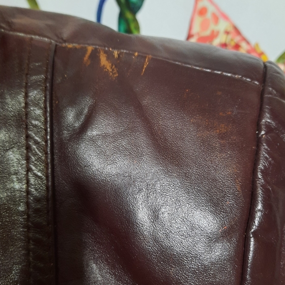 ~{Vintage}~ Fur collar red leather jacket. - Picture 10 of 12